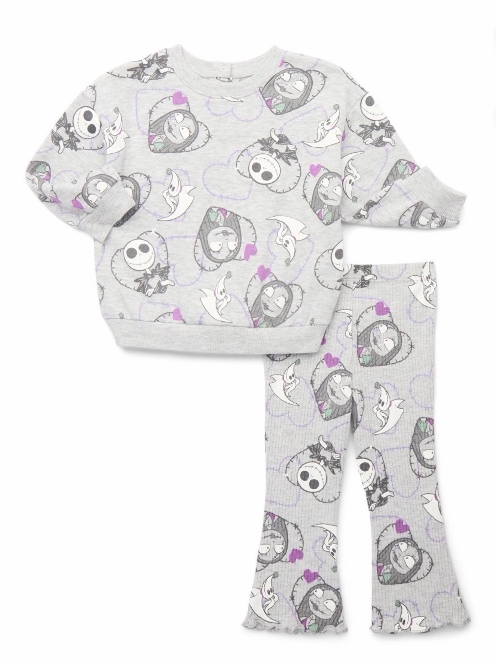 Nightmare Before Christmas Toddler Sweater Set with Purple Hearts - Picture 2 of 2